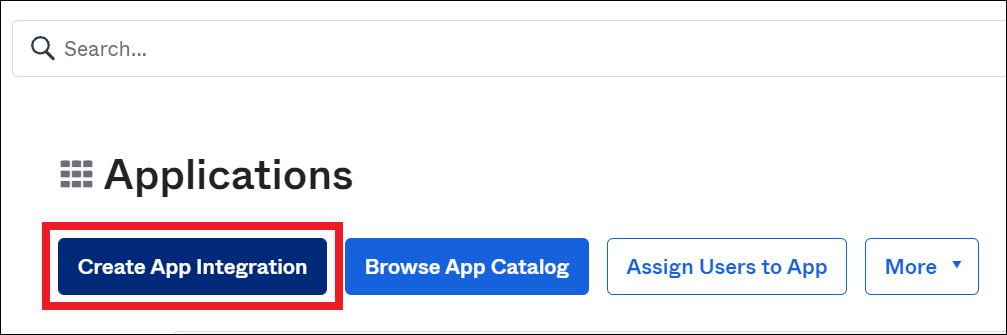 
                        Choose Create App Integration.
                    