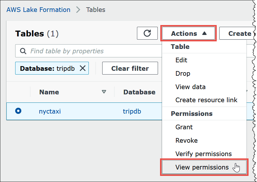 
                        Choose View permissions to verify the
                            permissions that were granted.
                    