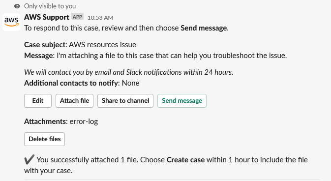 
                Details to review a support case in Slack.
            