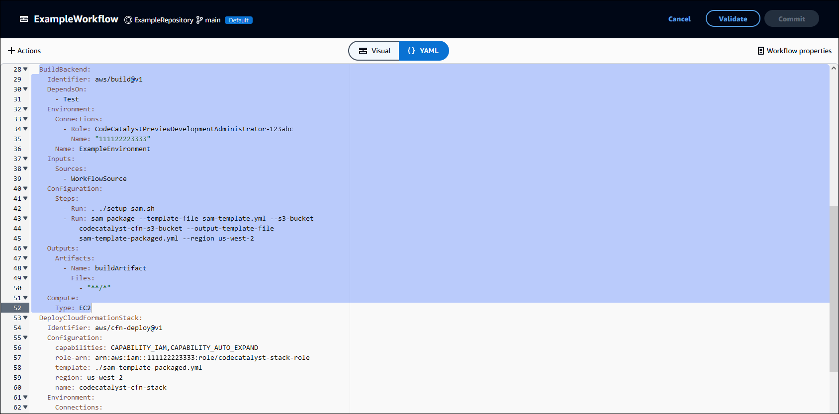 
        Workflow YAML editor
      