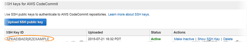 
              The SSH Key ID in the IAM console
            