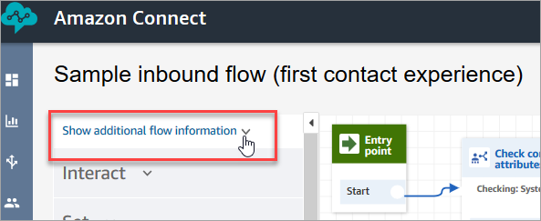 
                        A sample flow, the show additional flow information
                            section.
                    