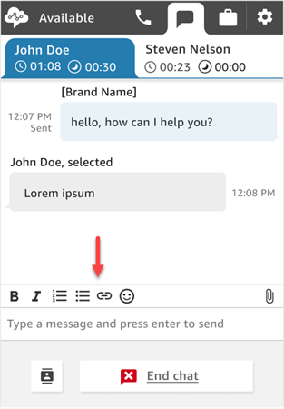 The CCP, the formatting toolbar at the bottom of the chat window.
