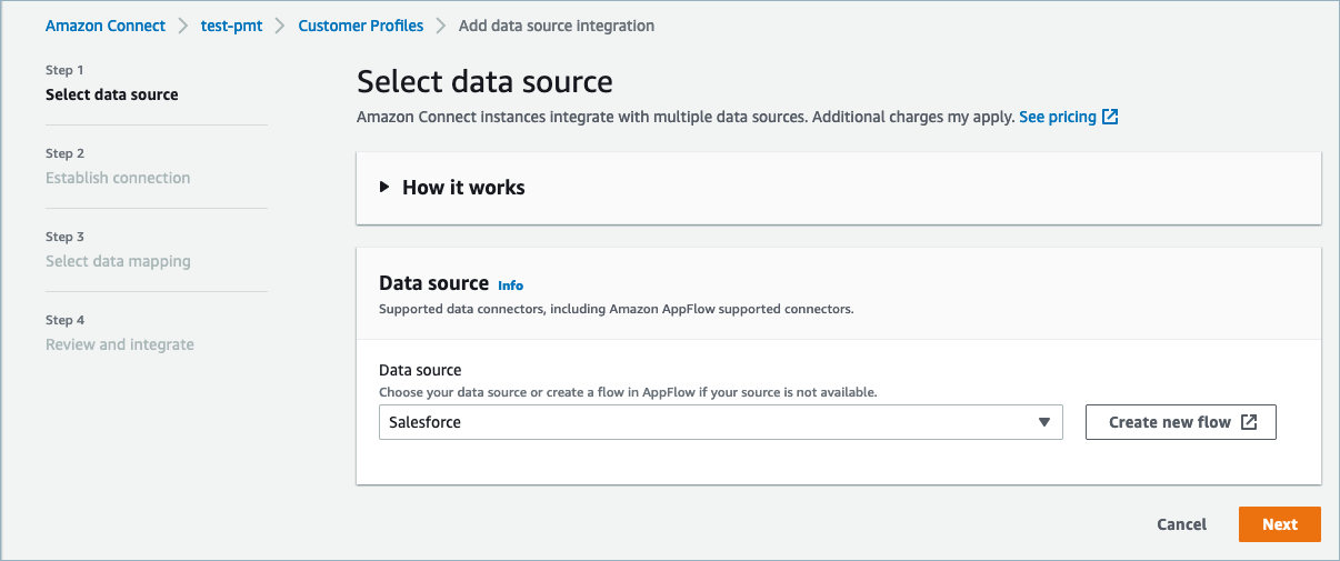 
                                    The Select data source page.
                                
