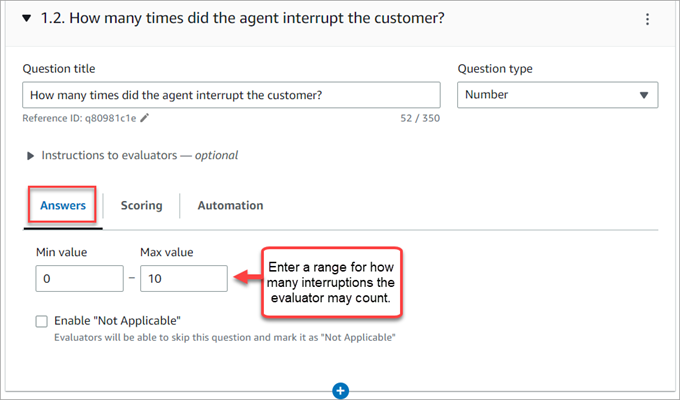 Create an evaluation form - Amazon Connect