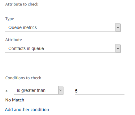 
              The Attribute to check section, the Conditions to check section.
            
