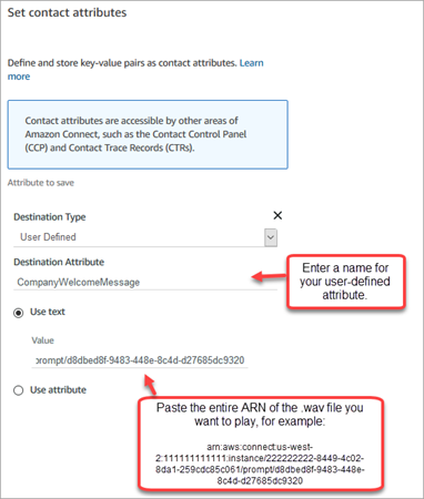 
                        The properties page of the set contact attributes block.
                    