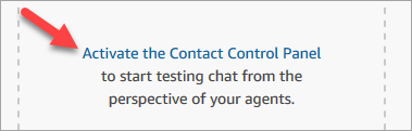 
                            The test chat page, the Activate Contact Control Panel
                                link.
                        