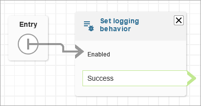 The flow designer, set logging behavior block.