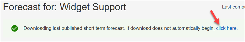 The forecast page, the click here link to start the download.