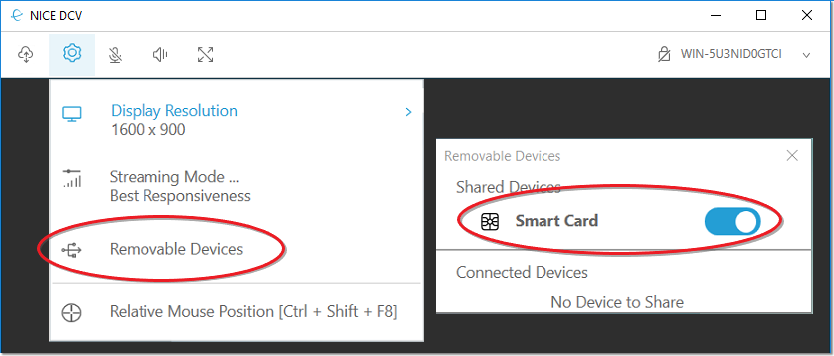 Settings button located in the top-left corner of the interface.