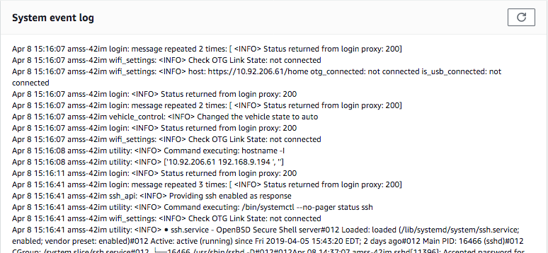Image: System event log.