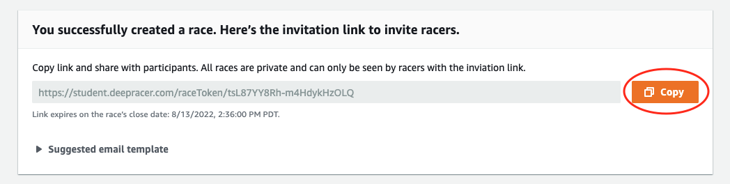 
                                Copy the invitation link to share your student community race.
                            