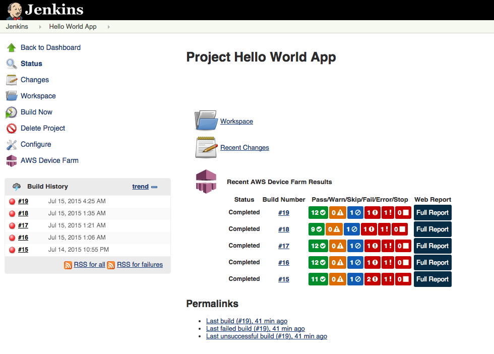 
                    Integration with Jenkins CI Hello World application
                