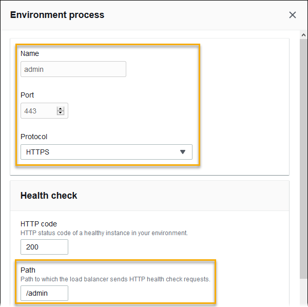 
            Application Load Balancer configuration example - adding admin process
          