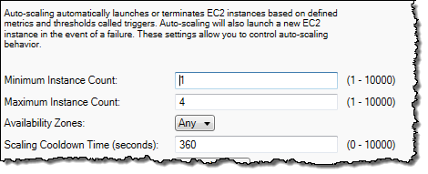 
          Elastic Beanstalk Auto Scaling launch config configuration window
        