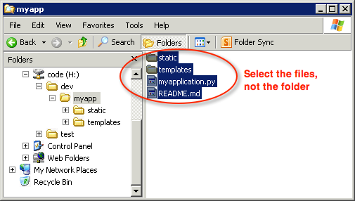 
            Files selected in Windows explorer
          