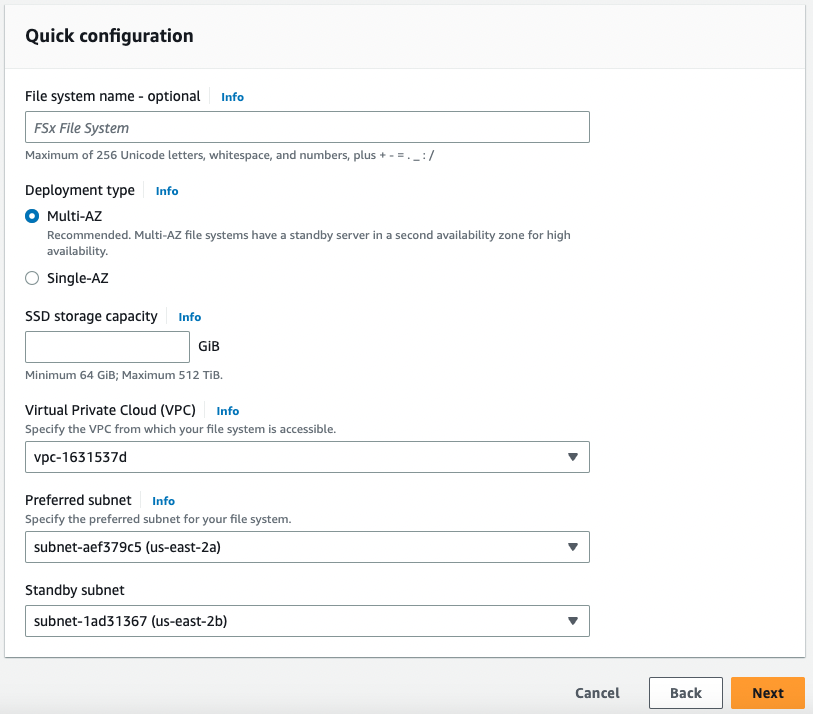 Step 1 Create an Amazon FSx for OpenZFS file system FSx for OpenZFS