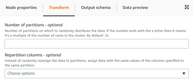 The screenshot shows the Transform tab for the Autobalance Processing transform.