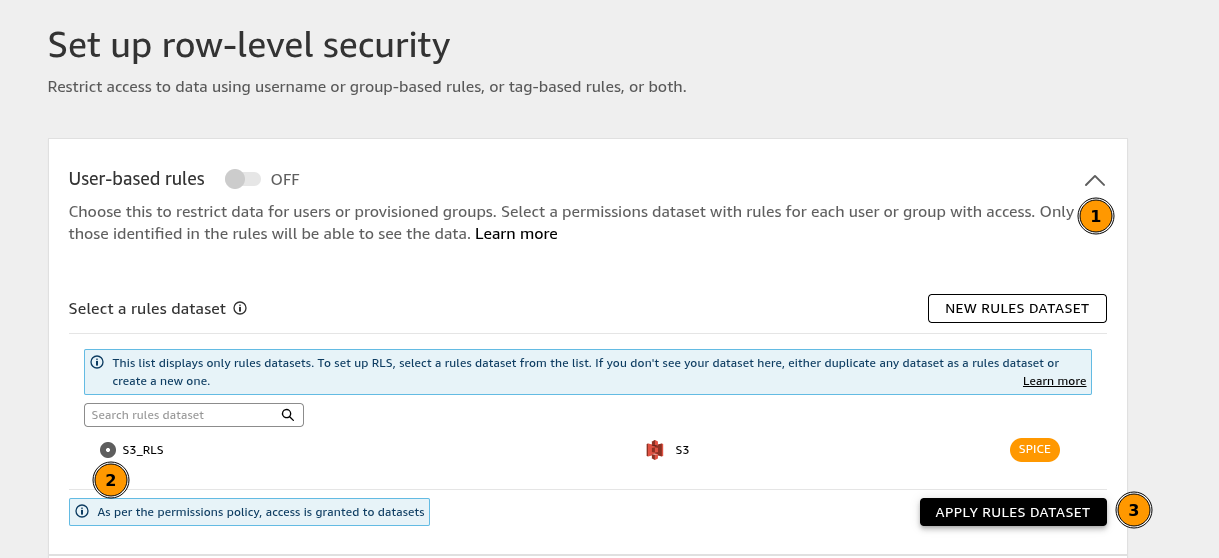 Setup row level security
