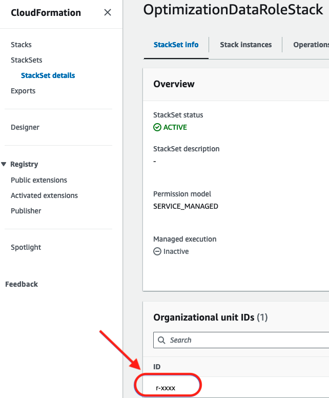 Optimization Data Role Stack Organizational Unit IDs