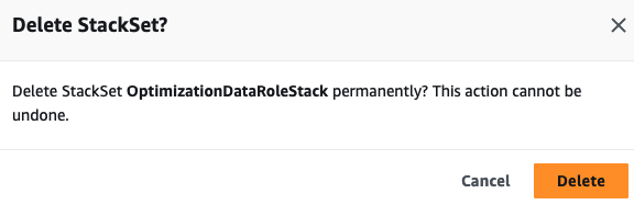 Confirmation to delete stackset