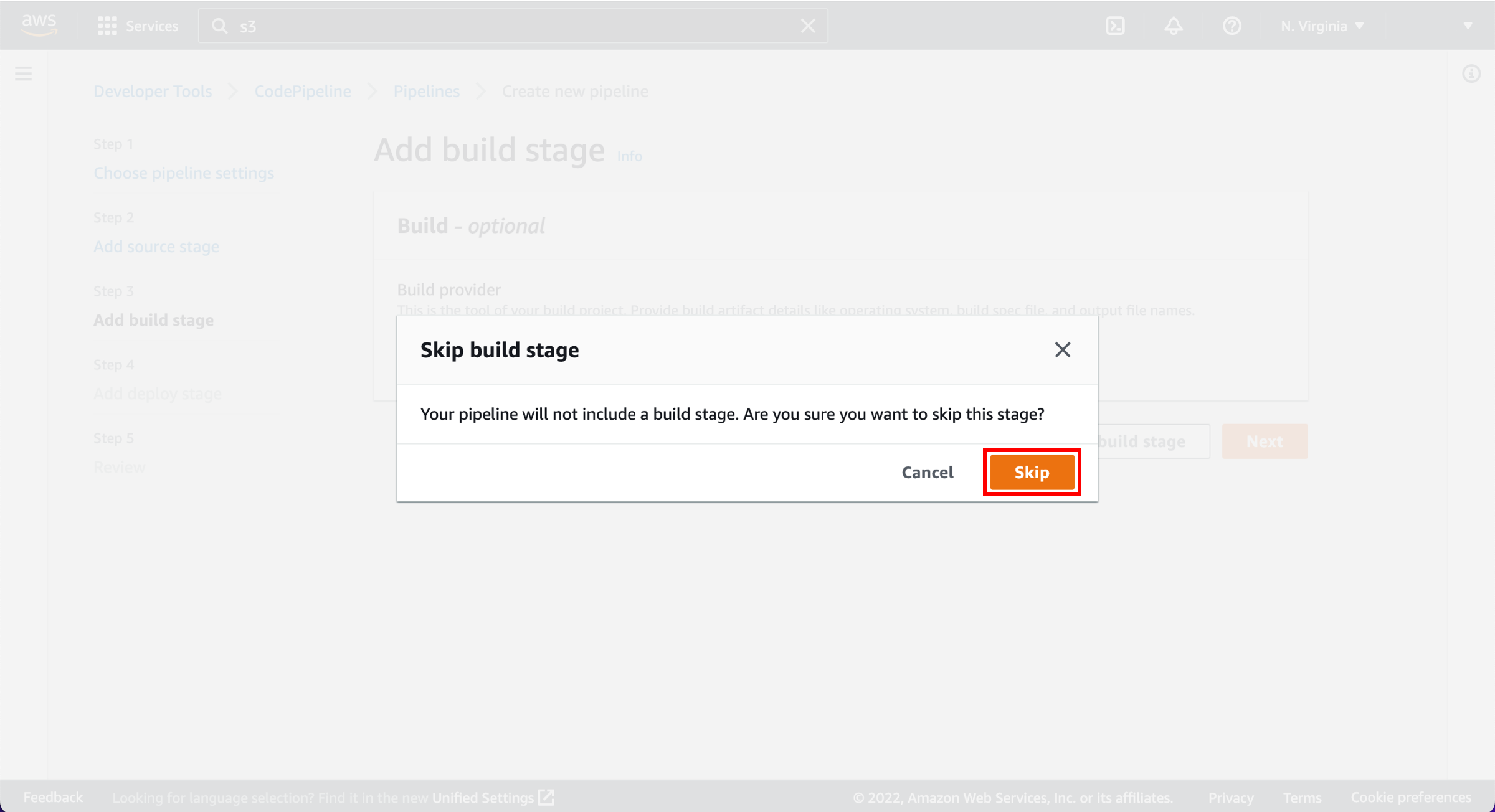 The selection interface.