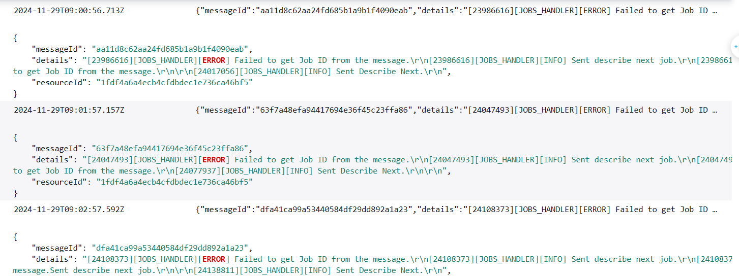 An example of a cloudwatch log for UploadLog