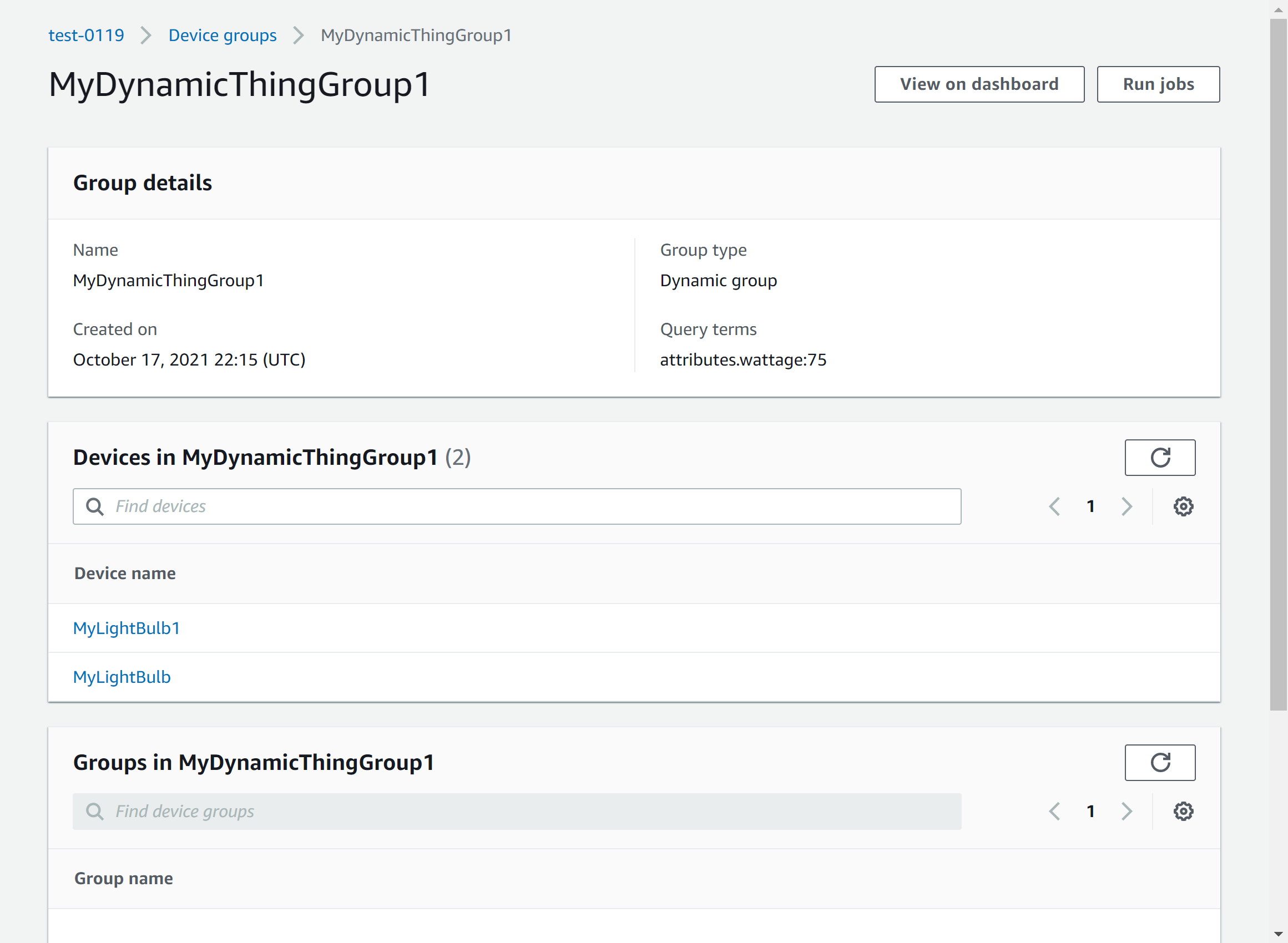 Fleet Hub queries dashboard device list