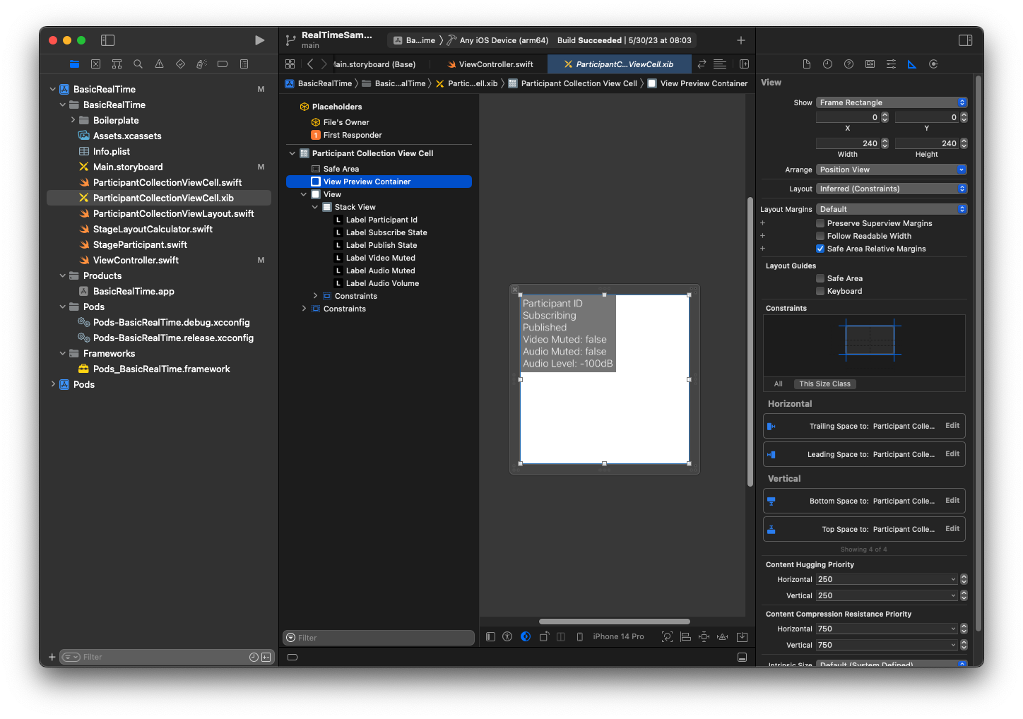 Customize iOS View Preview Container view.