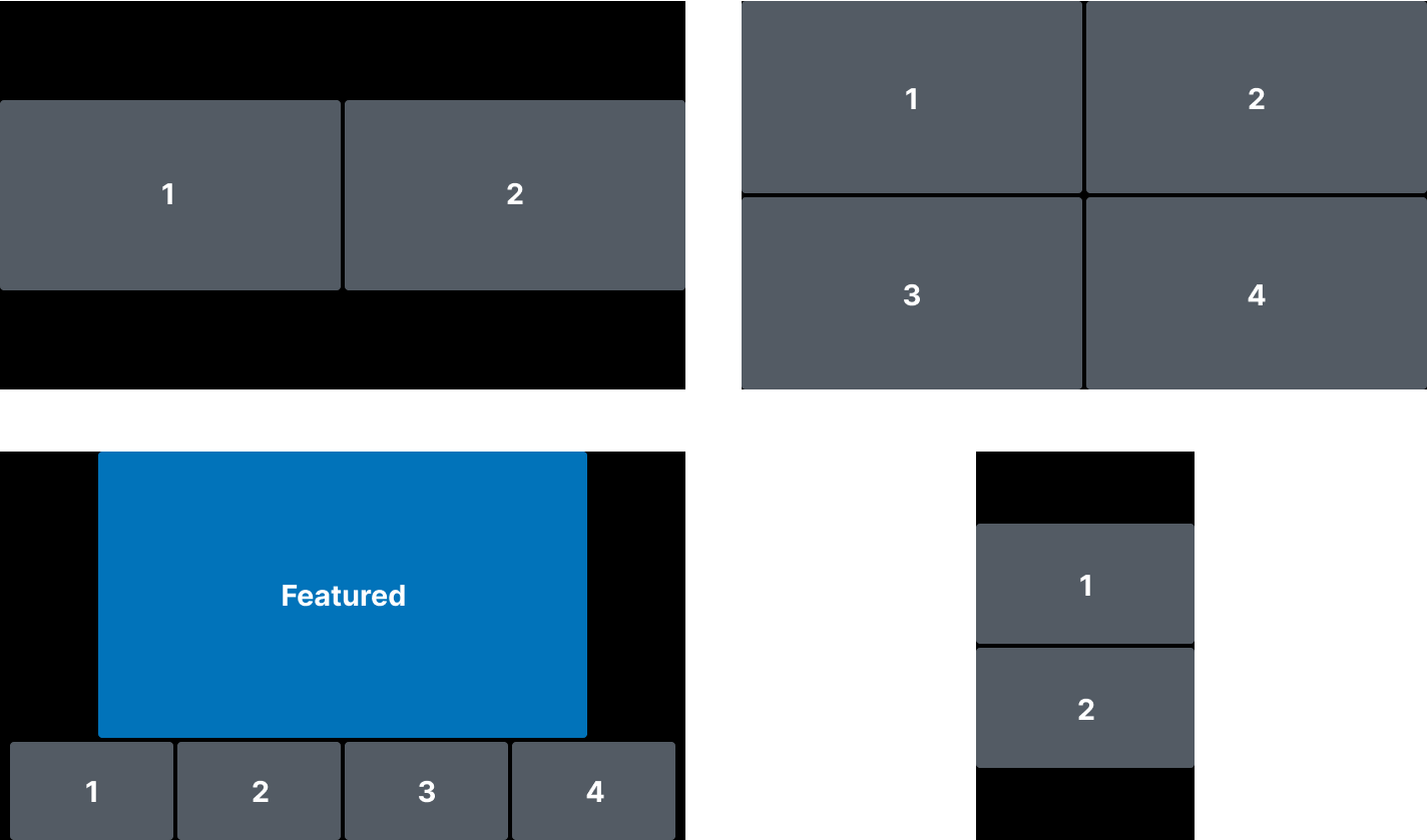Server-side composition grid layout