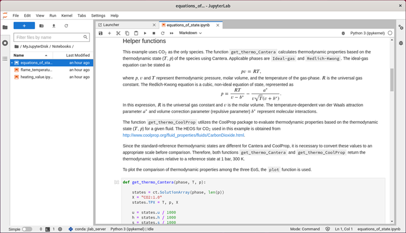 An opened Jupyter notebook file.