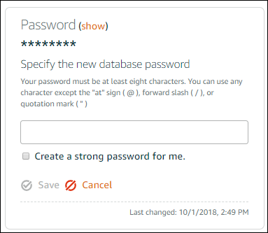 
          Changing your database password
        