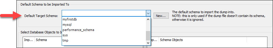 Choosing a default target schema