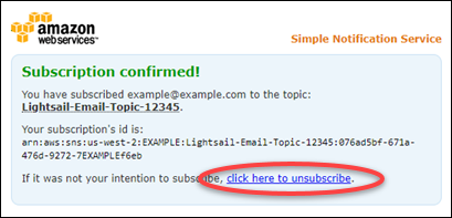 Email verification subscription.