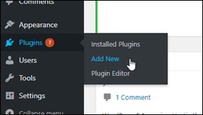 
            Add new plugin menu item in the WordPress dashboard.
          