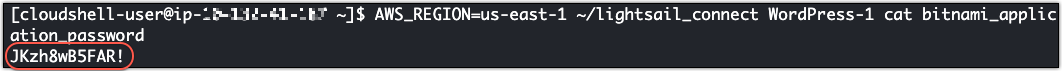 Viewing WordPress admin password in Lightsail.