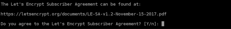 Review the Let's Encrypt subscriber agreement