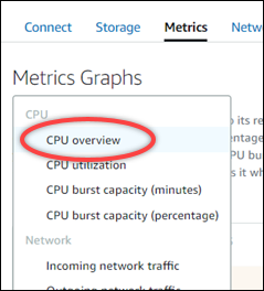 
            CPU overview option in the metrics tab
          