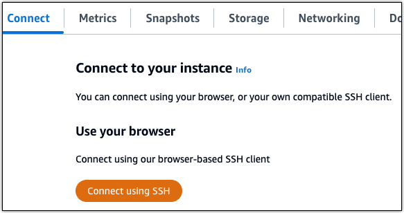 Connect to your instance using SSH