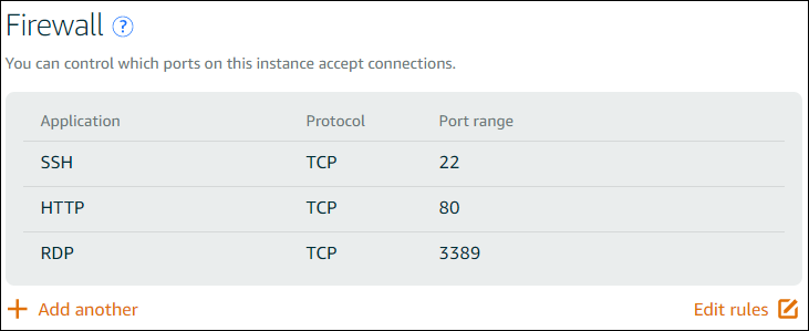 Firewall settings
