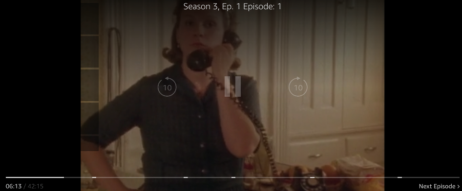 Screenshot showing MediaTailor marking positions in the video timeline where ads play.