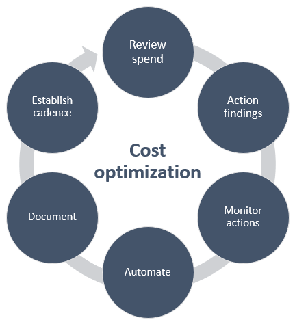 
                        Cyclical 6-step process for reviewing and optimizing your
                            costs
                    