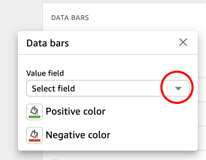 
							Choose the field that you want to add data bars to.
						