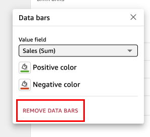 
							Remove data bars for a field in a table visual.
						