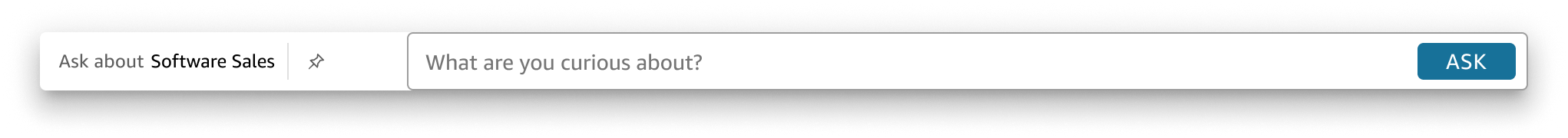 The Generative Q&A experience panel that renders when you set the panelType value to 'SEARCH_BAR'.