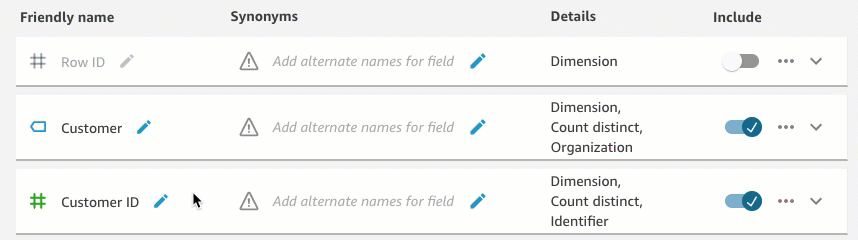 
                                    Image of adding synonym to a field.
                                