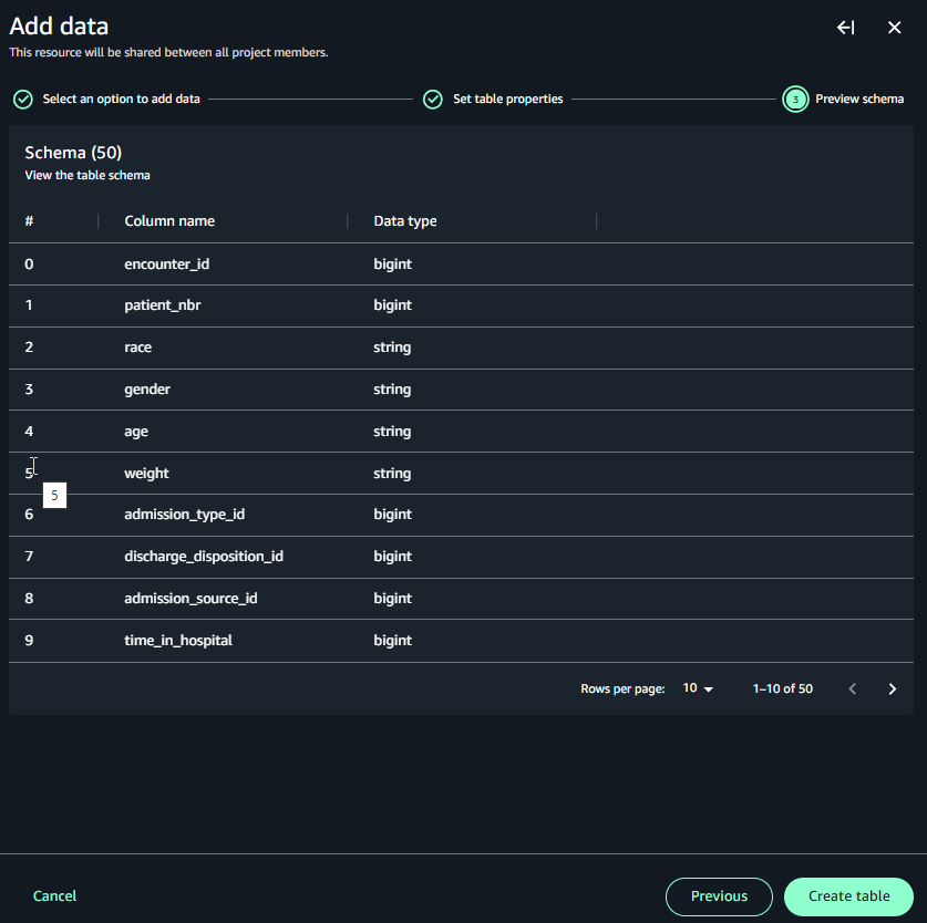 An image of the Add data screen