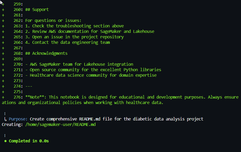 An example image with the terminal window Q CLI page.