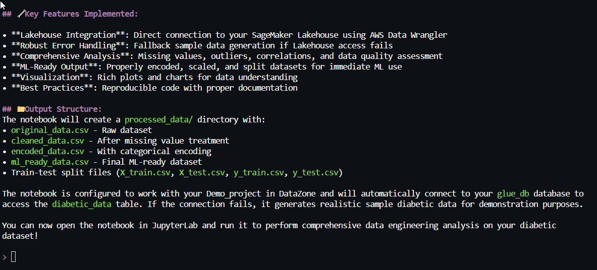 An example image with the terminal window Q CLI page.
